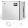 VEVOR Máquina para Fabricar Hielo 360 ​​libras/día Máquina de Hielo de Acero Inoxidable 560 mm Autolimpiante Programada Máquina de Cubitos de Hielo Modular para Restaurantes Hoteles (Solo Cabezal)