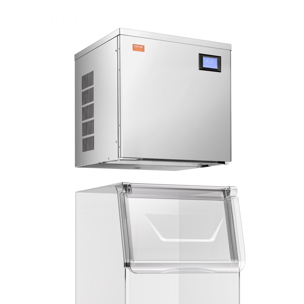 VEVOR Máquina para Fabricar Hielo 450 ​​libras/día Máquina de Hielo de Acero Inoxidable 560 mm Autolimpiante Programada Máquina de Cubitos de Hielo Modular para Restaurantes Hoteles (Solo Cabezal)