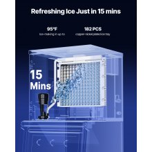 VEVOR Máquina para Fabricar Hielo 226,8 kg/24 h Máquina de Hielo (Solo Cabezal)