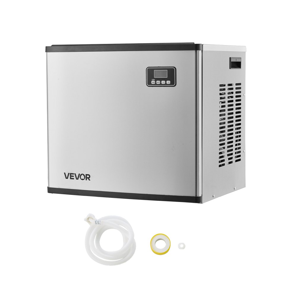 VEVOR Máquina para Fabricar Hielo Cabezal, 181 kg/Día, Acero Inoxidable, con Autolimpieza, Producción Programada de Hielo y Grosor Ajustable, para Restaurantes, Bares, Hoteles, 566 x 448 x 508 mm