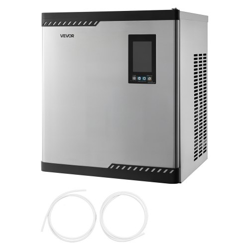 VEVOR Máquina para Fabricar Hielo 136 kg/día Máquina de Hielo de Acero Inoxidable 500 mm Autolimpiante Programada Máquina de Cubitos de Hielo Modular para Restaurantes Hoteles (Solo Cabezal)