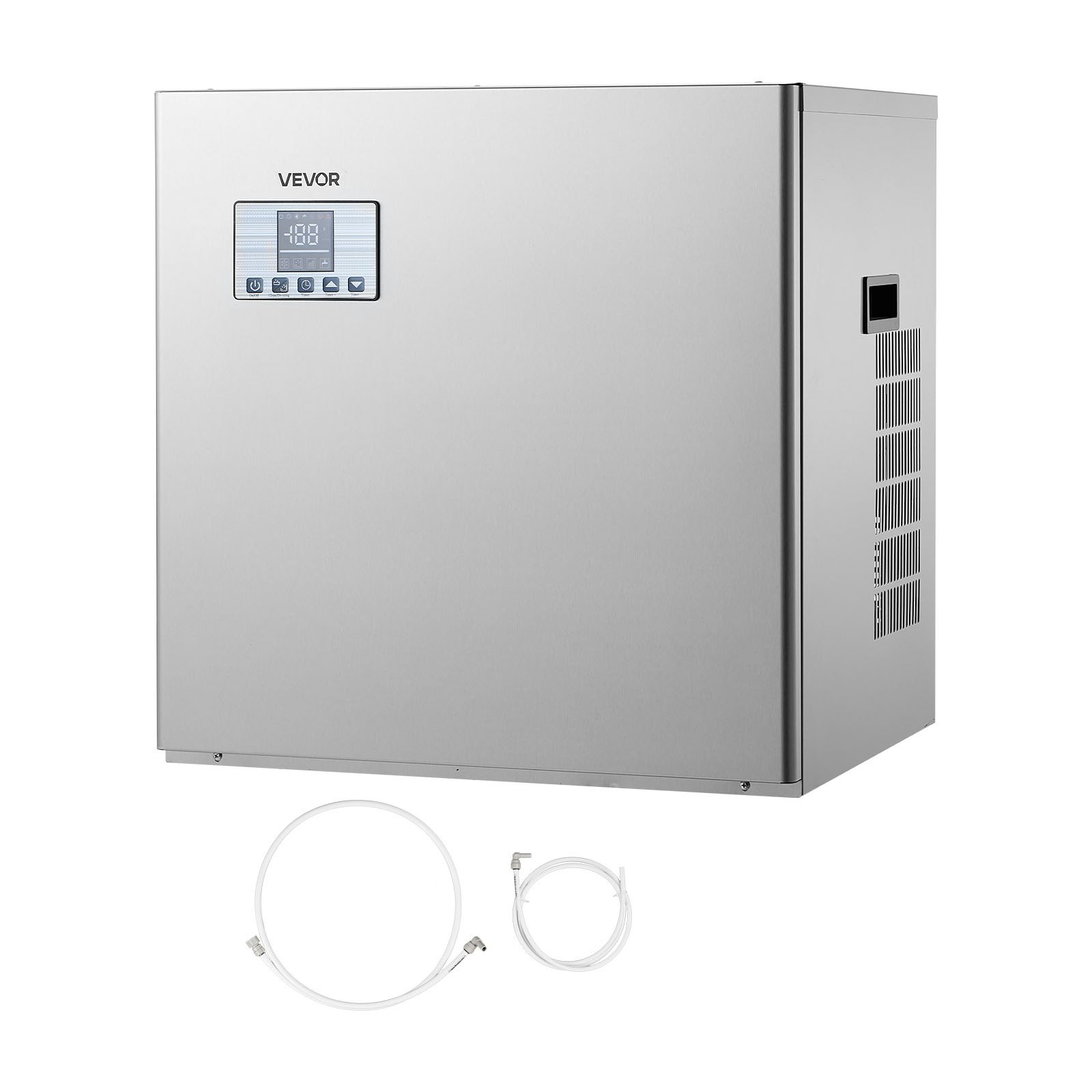 VEVOR Máquina para Fabricar Hielo 181 kg/día Máquina de Hielo de Acero Inoxidable 560 mm Autolimpiante Programada Máquina de Cubitos de Hielo Modular para Restaurantes Hoteles (Solo Cabezal)