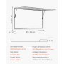 VEVOR Concession Window 152x92 cm, Aluminum Alloy Frame Service Window for Food Truck, Up to 85 Degrees Stand Serving Window with Awning Door and Drag Hook, Rainwater Resistant for Concession Trailer