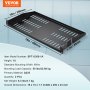VEVOR Estante para rack de servidor 2 piezas 1U, profundidad de 10"/254 mm, capacidad de carga máxima de 23 kg /50 lb, estante para montaje en pared o en voladizo ventilado con bandeja, buena circulación de aire para gabinete de red de 19" o rack de equipos