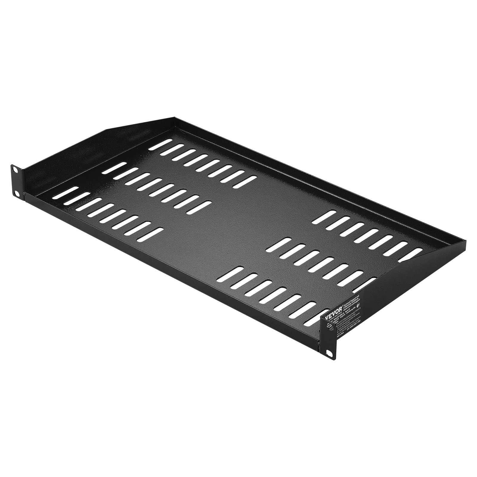 VEVOR Estante para rack de servidor 2 piezas 1U, profundidad de 10"/254 mm, capacidad de carga máxima de 23 kg /50 lb, estante para montaje en pared o en voladizo ventilado con bandeja, buena circulación de aire para gabinete de red de 19" o rack de equipos