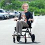 VEVOR Wheelchair, Ultra-Lightweight Aluminum Alloy Transport Chair for Adults, Foldable Wheelchair with Rear-Folding Armrests, Desk Length, Self-Locking Brake