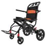 VEVOR Wheelchair, Ultra-Lightweight Aluminum Alloy Transport Chair for Adults, Foldable Wheelchair with Rear-Folding Armrests, Desk Length, Self-Locking Brake