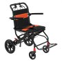 VEVOR Wheelchair, Ultra-Lightweight Aluminum Alloy Transport Chair for Adults, Foldable Wheelchair with Rear-Folding Armrests, Desk Length, Self-Locking Brake