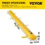 VEVOR Barrera de Inundación Amarilla PVC Industrial Barrera Hidráulica 290 L de Capacidad de Agua Barrera de Protección contra Inundaciones 7,32 mx2,5cmx1,5cm para Portal, Garaje, Carreteras, Presas