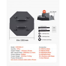 VEVOR Almohadillas Niveladoras para RV de 2277 kg 4 uds para Gato de Remolque
