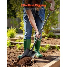 VEVOR Pala Cuadrada de 122 cm, Pala de Transferencia con Hoja de Acero Aleado y Mango en D Antideslizante, Herramienta Desmontable para Jardinería, Construcción, Excavación y Limpieza de Nieve