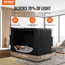 VEVOR 3 Puertas Tienda 70% Opaca de Cama de 190x137x119 cm con Postes de Fibra