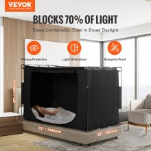 VEVOR 3 Puertas Tienda 70% Opaca de Cama de 190x99x119 cm con Postes de Fibra