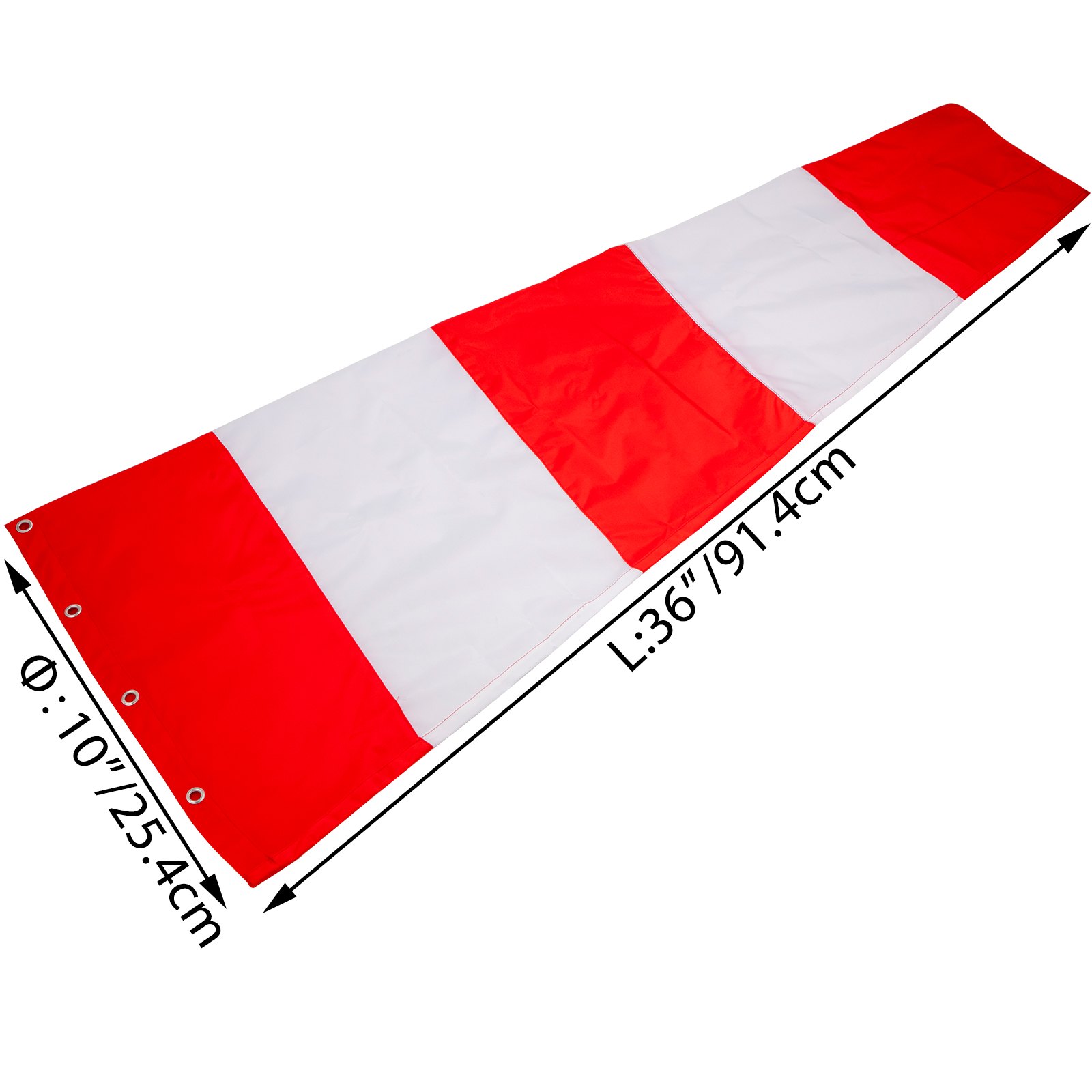 Manga Aire Estable Aeropuerto Manga Viento 25,4 X 91,4cmrojo Anaranjado Blanco