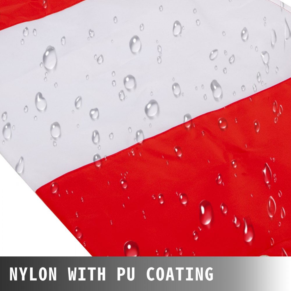 Manga De Viento Para Aeropuerto Nilón 400d 36"x144" Anaranjado Blanco