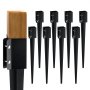 VEVOR Estacas de anclaje para postes de valla, paquete de 8, 36 x 4 x 4 pulgadas de diámetro exterior (diámetro interior 3,5 x 3,5 pulgadas), estaca de poste con recubrimiento en polvo negro de metal, para buzón, cubierta, barandilla de jardín