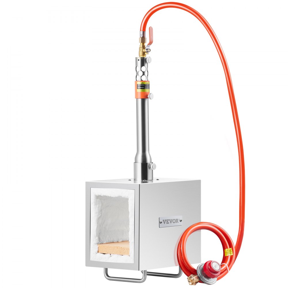 VEVOR Portable Propane Forge, 1-Burner Farrier's Forge, 2600℉ Gas Forge for Tool and Knife Making, Square Stainless Steel Gas Forging Tools and Equipment with Large Capacity for Metal Forging