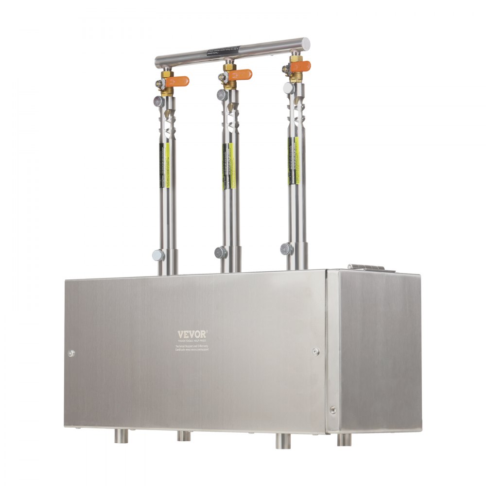 VEVOR Fragua de Gas Propano Portátil, de Forma Cuadrada, con 3 Quemadores, 1427 °C, de Acero Inoxidable 201 Resistente a la Corrosión, Horno de Fusión para Forja de Metales, 510 x 190 x 540 mm