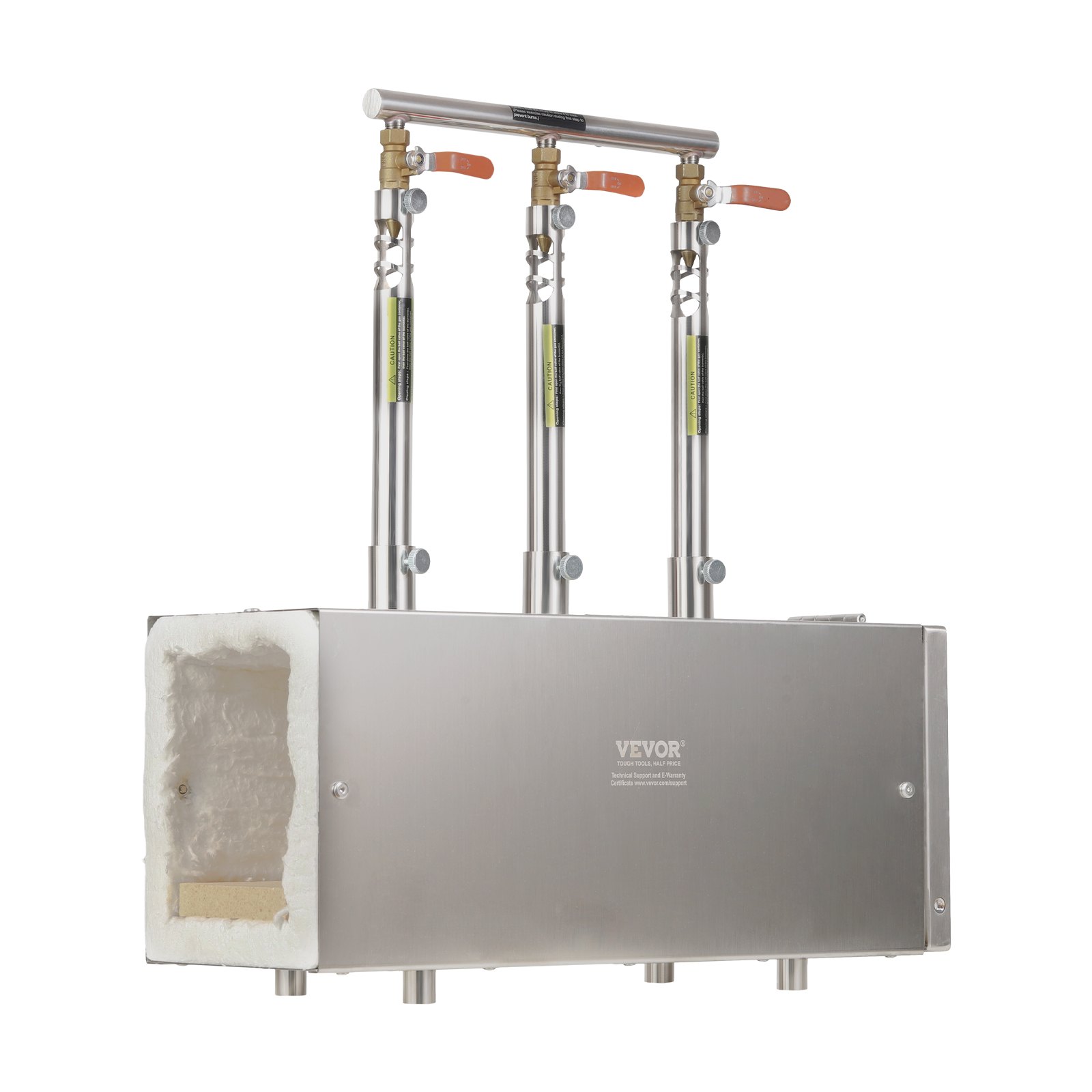 VEVOR Fragua de Gas Propano Portátil, de Forma Cuadrada, con 3 Quemadores, 1427 °C, de Acero Inoxidable 201 Resistente a la Corrosión, Horno de Fusión para Forja de Metales, 510 x 190 x 540 mm
