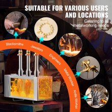 VEVOR Fragua Portátil de Propano de 3 Quemadores Forja de Herrero 2600°F/1427°C