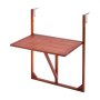 VEVOR Balcony Hanging Table 650 x 450 mm 27 kg Folding Railing Bar Table, for Outdoor Patio Garden Deck Use, Fits 0-70 mm Rails, Standing-Height Design, Durable Acacia Wood Material, Space-Saving
