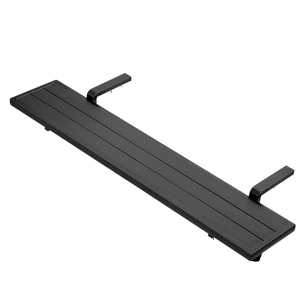 VEVOR Mesa Colgante Plegable para Balcón 1245 x 240 mm Mesita Auxiliar, para Exterior Jardín Terraza, Compatible con Barandillas 25-65 mm, Capacidad de Carga 27 kg, Compuesto de Madera y Plástico