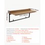 VEVOR Mesa Colgante Plegable de Balcón 1200 x 370 mm Mesa Auxiliar Jardín, para Exterior Patio Terraza, para Barandillas de 35-60 mm, Carga 27 kg, 5 Alturas Ajustables, Compuesto de Madera y Plástico