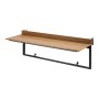 VEVOR Balcony Hanging Table 1200 x 370 mm 27 kg Folding Railing Bar Table, for Outdoor Patio Garden Deck Use, Fits 35-60 mm Rails, 5-Level Adjustable Height, Durable Wood-Plastic Composite Material