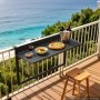 VEVOR Balcony Hanging Table 795 x 380 mm 27 kg Folding Railing Bar Table, for Outdoor Patio Garden Deck Use, Fits 0-90 mm Rails, 5-Level Adjustable Height, Durable Wood-Plastic Composite Material