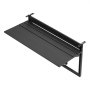 VEVOR Balcony Hanging Table 795 x 380 mm 27 kg Folding Railing Bar Table, for Outdoor Patio Garden Deck Use, Fits 0-90 mm Rails, 5-Level Adjustable Height, Durable Wood-Plastic Composite Material