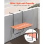 VEVOR Mesa Colgante para Balcón, Mesa Plegable con Barandilla para Balcón de 595 x 620 x 800 mm, Ajustable en 4 Niveles, se Adapta a Barandillas de 1-8,27", Mesa de Servicio para Patio y Terraza