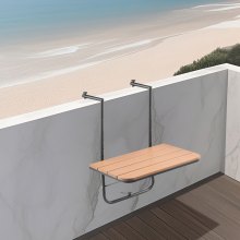 VEVOR Mesa Colgante para Balcón 595 x 620 x 800 mm con Barandilla, Ajustable