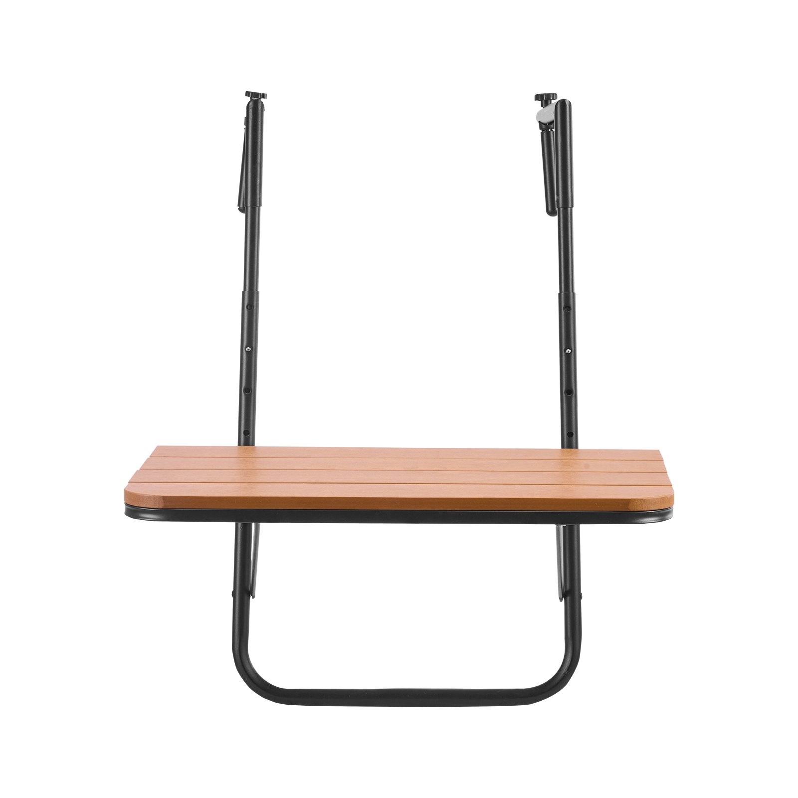 VEVOR Balcony Table, 595x400 mm, Foldable Balcony Hanging Table, Folding Table for Outdoor Railings, 4-Step Adjustable, Fits Railings from 2.54 to 21 cm, Serving Table for Terrace and Deck