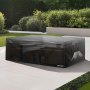 VEVOR Funda para Muebles de Patio, 420D, Resistente, Impermeable, para Mesa de Comedor y Sillas de Exterior, Grande, Cuadrada, con Ventilación para Todo Tipo de Clima, 239 x 239 x 71 cm, Negro