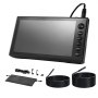 VEVOR Triple Lens Endoscope with Dual-Cable Setup, Industrial Borescope with Light, 7" HD IPS Spilt-Screen, 8 + 2 LEDs, 8X Zoom, 5000mAh, IP67 Waterproof Snake Camera for Auto, Plumbing (5m+3m Cables)