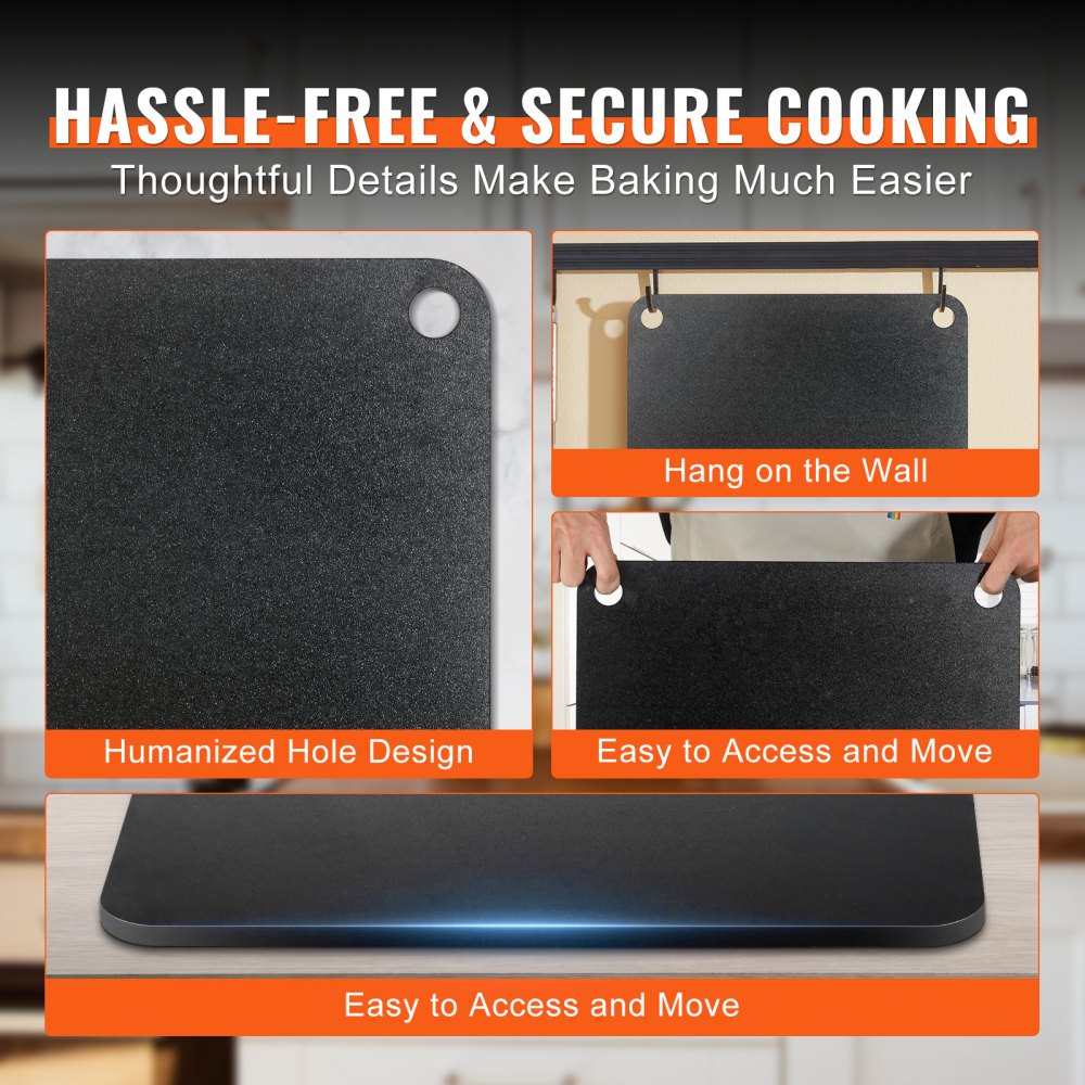VEVOR Acero para pizza, placa de acero para pizza de 406 x 368 x 10 mm para horno, piedra para hornear pizza de acero al carbono previamente sazonada con 20 veces más conductividad