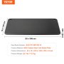 VEVOR Piedra para Pizza 508 x 355 x 10 mm Bandeja de Pizza para Horno Bandeja para Pizza Rectangular de Acero al Carbono Crujiente para Pizza, Pan, Filete, Verduras Frescas o Congeladas, Barbacoa