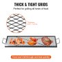 VEVOR Parrilla Rectangular de Barbacoa Cocina de Acero de 111 x 38 cm, Capacidad de Carga de 20 kg, Material de Utensilios con Marca X para Chimenea, Brasero, Barbacoa, Pícnic, Camping, Jardín, Negro