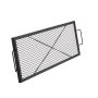 VEVOR 1110 x 380 x 25 mm X-Marks Fire Pit Grill Grate, Rectangular Grill Grate, Steel Campfire BBQ Grill Grate with Handle, Portable Camping Cookware for Outdoor Parties, Black