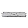 VEVOR 1110 x 380 x 25 mm X-Marks Fire Pit Grill Grate, Rectangular Grill Grate, Steel Campfire BBQ Grill Grate with Handle, Portable Camping Cookware for Outdoor Parties, Black