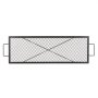 VEVOR 1110 x 380 x 25 mm X-Marks Fire Pit Grill Grate, Rectangular Grill Grate, Steel Campfire BBQ Grill Grate with Handle, Portable Camping Cookware for Outdoor Parties, Black