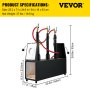 VEVOR Forja de Cuchillos de Propano 786k BTU Fragua de Propano 15L 16,6kg Fragua Herradora con dos Puertas, 3 Ladrillos Refractarios, un Marco de Soporte, 3 Quemadores y un Regulador de Presión de Gas