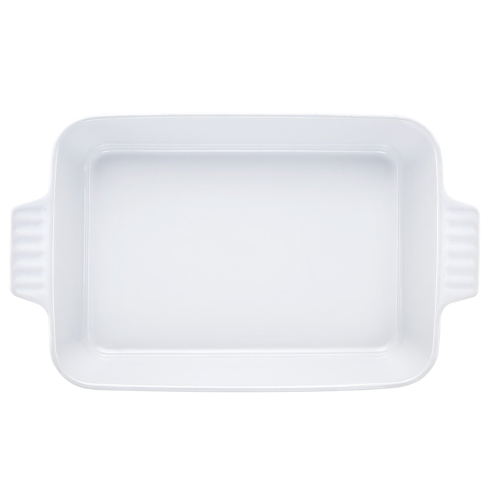 VEVOR Fuente de Cerámica para Horno, Grande, Rectangular con Asas Dobles Apta para Horno, Lasaña, Cazuela Profunda para Hornear y Servir, para Navidad y Acción de Gracias, Blanco, 33,5 x 24,2 x 7,9 cm
