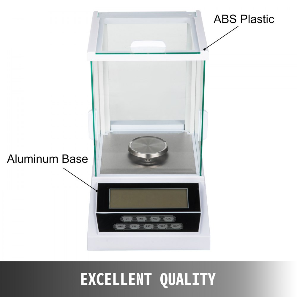 VEVOR Balanza Analítica Digital 200g x 0.1mg,  Balanza Analitica Electrónica de Alta Presición, Báscula de Precisión Digital para Lab Joyería LCD 220V