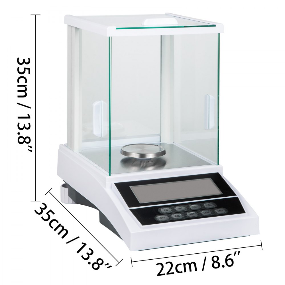 VEVOR Balanza Analítica Digital 200g x 0.1mg,  Balanza Analitica Electrónica de Alta Presición, Báscula de Precisión Digital para Lab Joyería LCD 220V