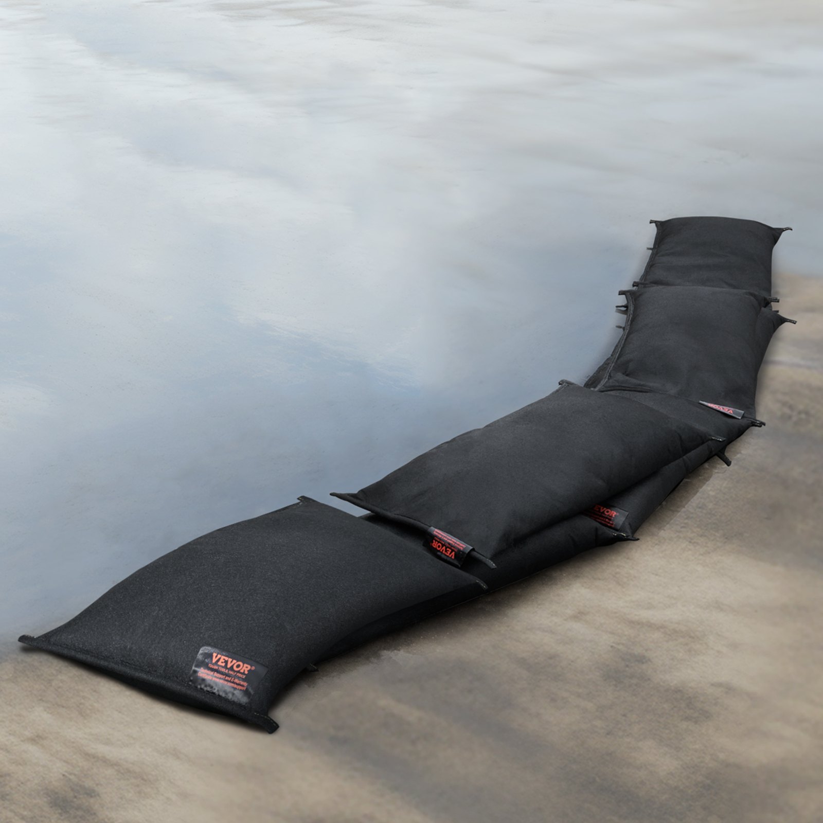 VEVOR Barrera contra Inundaciones 6 Piezas Bolsas contra Inundaciones Activadas por Agua 60x32 cm Ligeras y Portátiles Dispositivo de Protección contra Inundaciones para Puertas, Garajes, Entradas