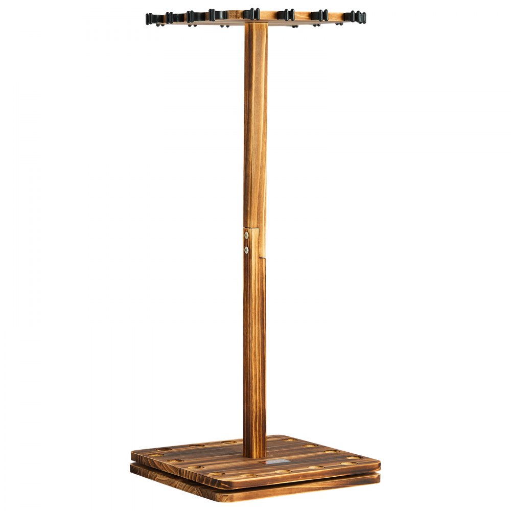 VEVOR Soporte Giratorio de 360 Grados para Organizar y Almacenar Cañas de Pescar en el Garaje, para Ahorrar Espacio, 16 Varillas, Madera de Pino, para Carretes y Accesorios, 330 x 330 x 810 mm