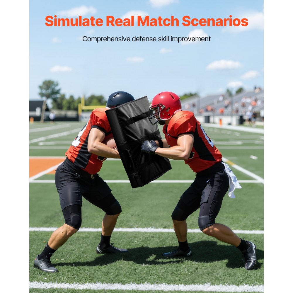 VEVOR Football Blocking Dummy Blocking Pads (600 x 405 x 120 mm), Kick Shield Pad with Handles, Tackling Dummies Made of High-Density Sponge, Training Equipment for Basketball, Hockey, Lacrosse, 2 pcs.