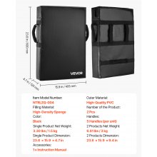 VEVOR Protector de Patada de Fútbol con Asas 2 uds 600 x 405 x 240 mm Negro