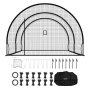VEVOR Red Semicircular para Bateo de Béisbol de 606 x 366 x 250 cm, con Tejido HDPE Anudado de 30 Capas y Abertura para Lanzadores, para Entrenamiento Intensivo en Interiores y Exteriores, Negro